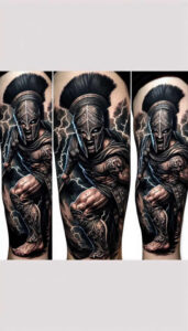 warrior-honor-and-courage-motif-realism-highlighted-contrast-for-upper-thigh – tattoo design ideas free ai generated – Gallery: warriors-inkby-ai