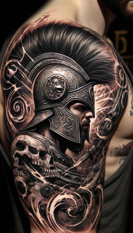 warrior-with-sword-surrealism-displaced-objects-for-nape – tattoo design ideas free ai generated – Gallery: warriors-inkby-ai