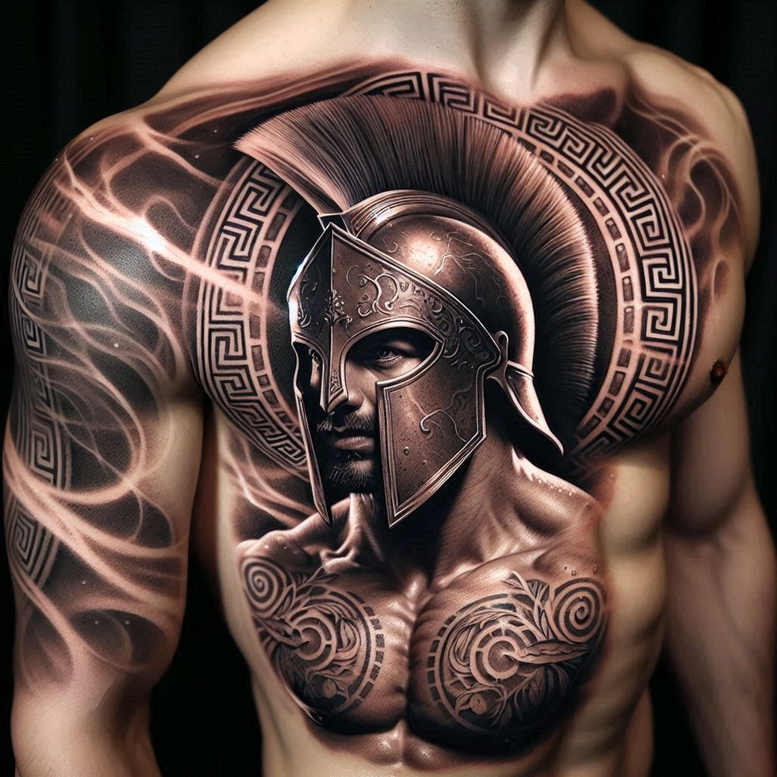 warrior-spirit-motif-surrealism-symbolism-for-behind-ear – tattoo design ideas free ai generated – Gallery: warriors-inkby-ai