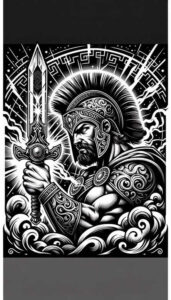 warrior-in-motion-surrealism-blurred-edges-for-shoulder-blade – tattoo design ideas free ai generated – Gallery: warriors-inkby-ai