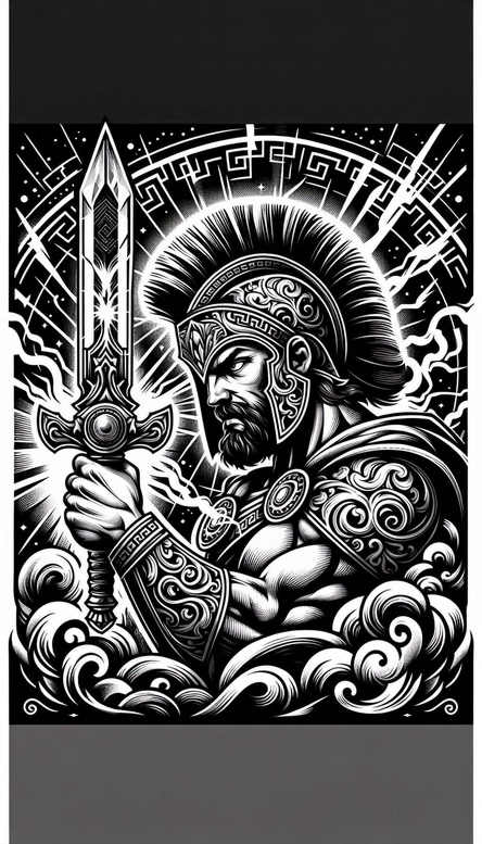 warrior-in-motion-surrealism-blurred-edges-for-shoulder-blade – tattoo design ideas free ai generated – Gallery: warriors-inkby-ai