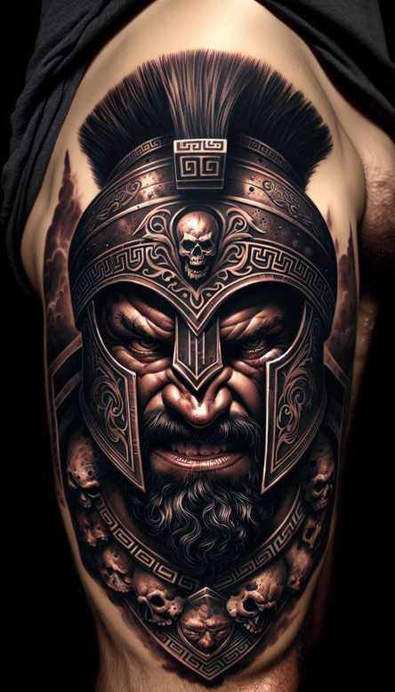 knight-courage-symbol-realism-seamless-blend-for-lower-thigh – tattoo design ideas free ai generated – Gallery: warriors-inkby-ai