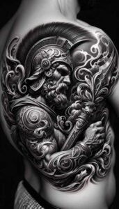 warrior-strength-symbol-neotraditional-textural-detail-for-shoulder-blade – tattoo design ideas free ai generated – Gallery: warriors-inkby-ai