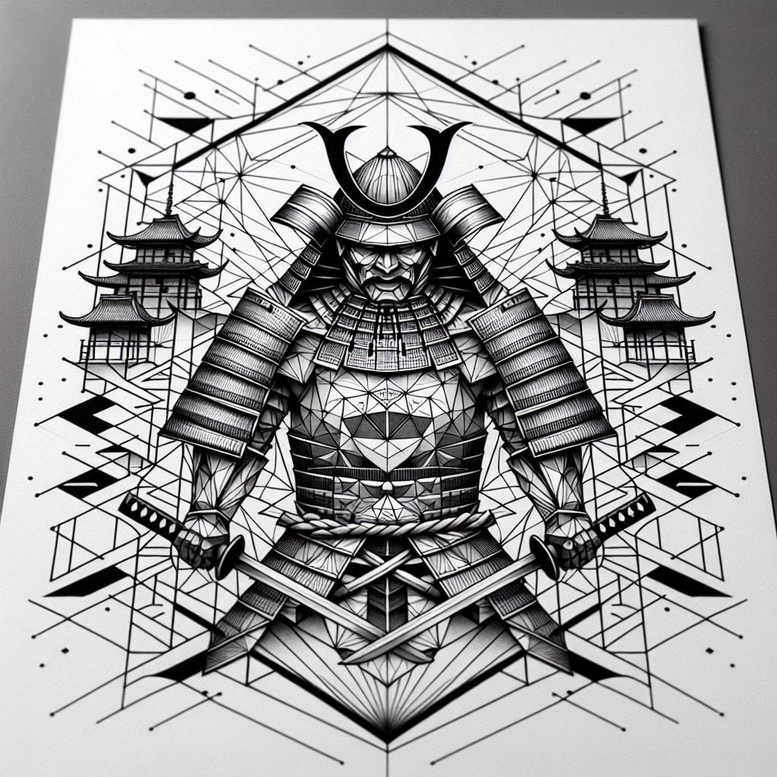 warriors tattoo design ideas Surrealism mystical armor detail symbolising courage