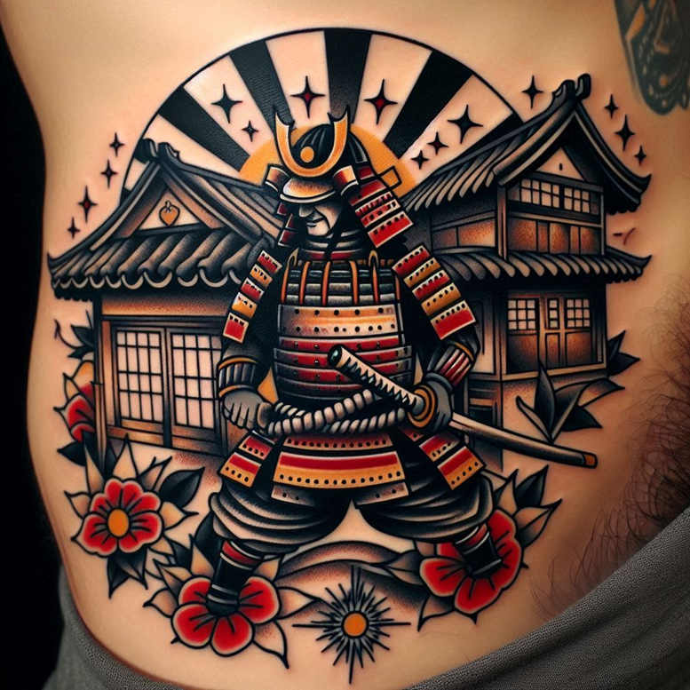 warriors tattoo design ideas Realism skin realism blade pose for side