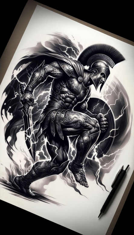 warriors tattoo design ideas Surrealism unreal bodyguard vibe strength and power