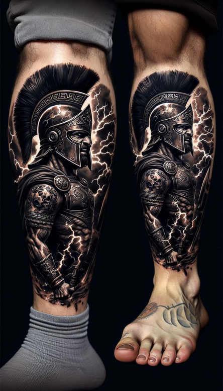warriors tattoo design ideas Realism crisp detail combat spirit for chest