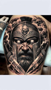 warriors tattoo design ideas Realism natural tones fearless look for palm