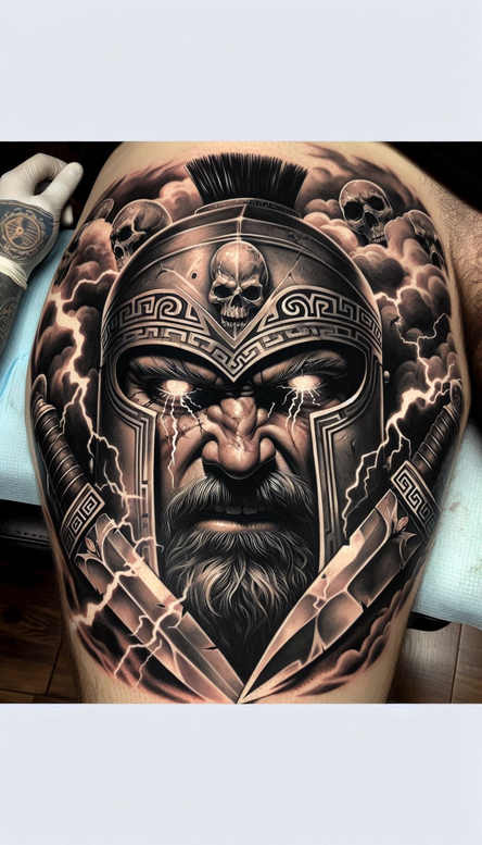 warriors tattoo design ideas Realism natural tones fearless look for palm