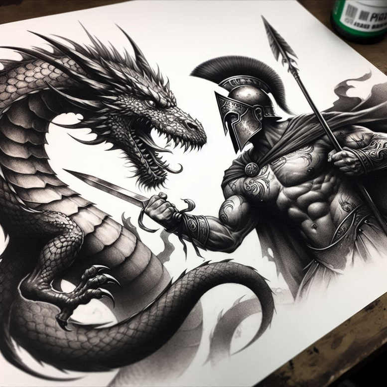 warriors tattoo design ideas Surrealism phantom legacy strength courage and power