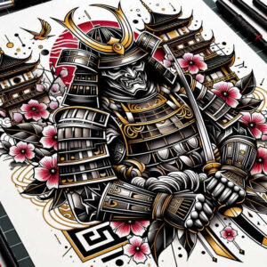 warriors tattoo design ideas vivid hues noble combat for nape