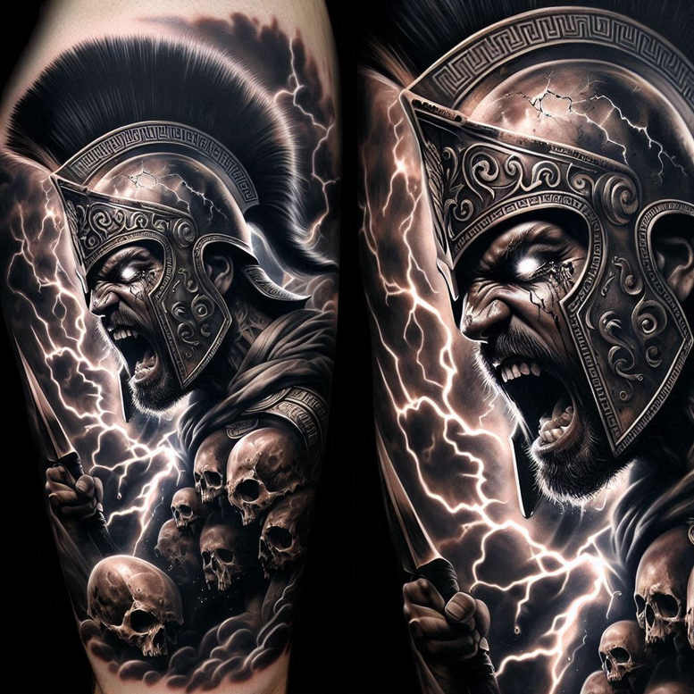 warriors tattoo design ideas Surrealism symbolism tactical form symbol of perseverance