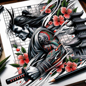warriors tattoo design ideas Realism detail accuracy tattoo strength for back of neck