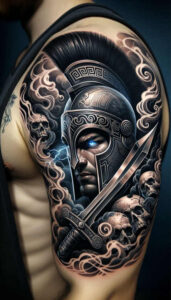 warriors tattoo design ideas crisp war presence for spine