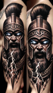 warriors tattoo design ideas Surrealism fragmentation warrior mark for upper thigh