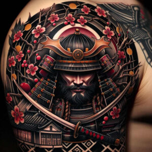 warrior-perseverance-motif-neotraditional-layered-fill-for-full-back – tattoo design ideas free ai generated – Gallery: warriors-inkby-ai