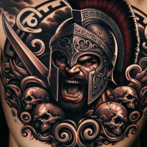 spartans-surrealism-impossible-forms-for-neck – tattoo design ideas free ai generated – Gallery: warriors-inkby-ai