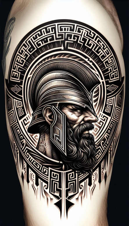 spartan-with-3d-effect-neotraditional-textured-shading-for-palm – tattoo design ideas free ai generated – Gallery: warriors-inkby-ai