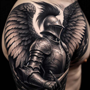 warrior-in-motion-neotraditional-rich-shading-for-knee – tattoo design ideas free ai generated – Gallery: warriors-inkby-ai