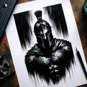 spartan-pride-symbol-realism-precise-anatomy-for-knee – tattoo design ideas free ai generated – Gallery: warriors-inkby-ai