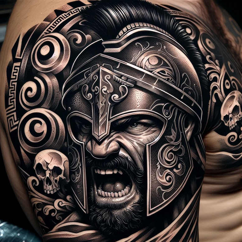 knight-tattoo-neotraditional-enhanced-shading-for-back-of-neck – tattoo design ideas free ai generated – Gallery: warriors-inkby-ai