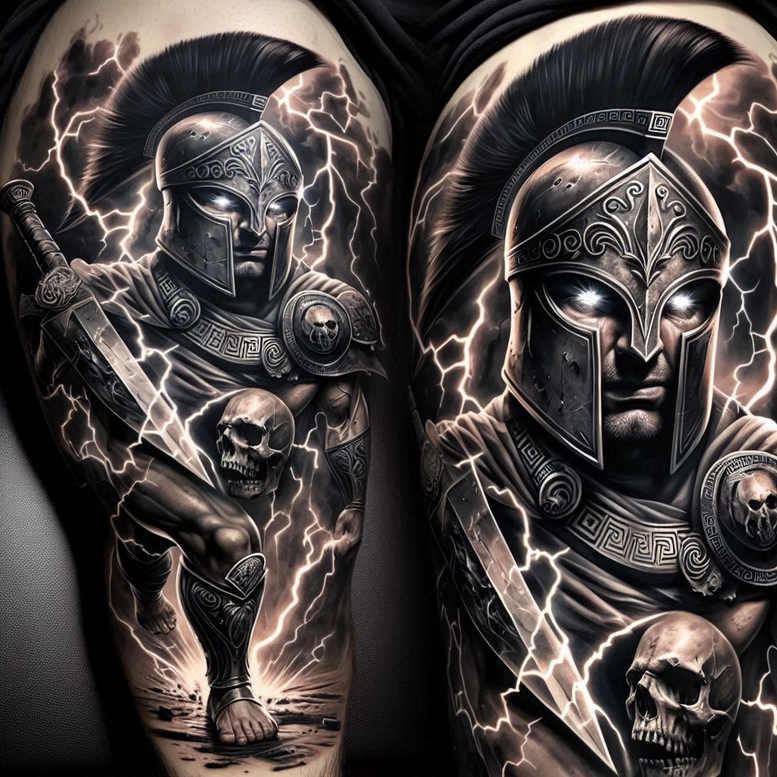 spartan-history-and-strength-motif-realism-high-resolution-tattoo-for-biceps – tattoo design ideas free ai generated – Gallery: warriors-inkby-ai