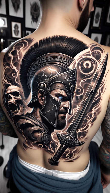 spartan-in-art-realism-high-contrast-for-foot – tattoo design ideas free ai generated – Gallery: warriors-inkby-ai
