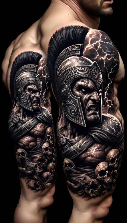 spartan-bravery-symbol-realism-visual-accuracy-for-upper-back – tattoo design ideas free ai generated – Gallery: warriors-inkby-ai