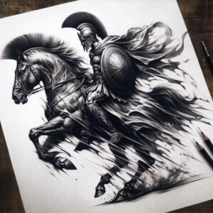 warrior-in-motion-realism-natural-blush-for-sternum – tattoo design ideas free ai generated – Gallery: warriors-inkby-ai
