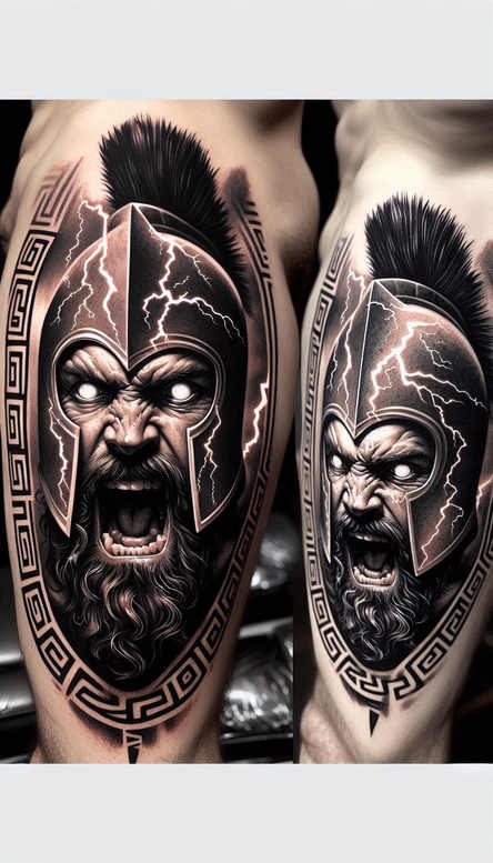 spartan-with-symbol-realism-highlight-detail-for-wrist-side – tattoo design ideas free ai generated – Gallery: warriors-inkby-ai