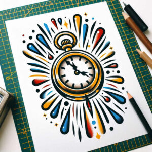 watches-hourglass tattoo design ideas Surrealism unreal fleeting moments for upper arm