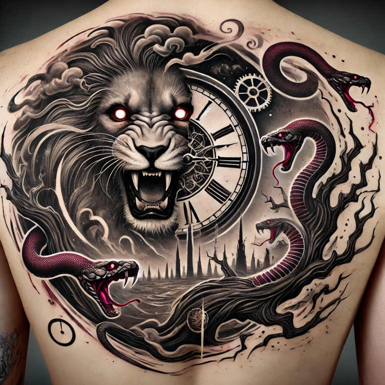 watches-hourglass tattoo design ideas Realism true skin fleeting tattoo for lower thigh