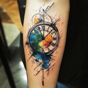 watches-hourglass tattoo design ideas crisp lines symbolic countdown symbol of resilience