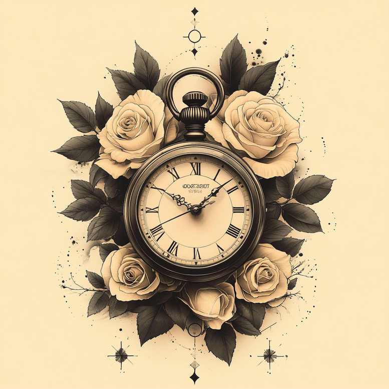 time-cycle-symbol-neotraditional-layered-inks-for-back-shoulder – tattoo design ideas free ai generated – Gallery: watches-hourglass-inkby-ai