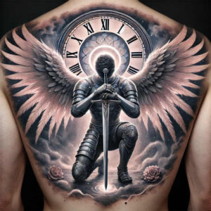 clock-neotraditional-subtle-tone-for-neck – tattoo design ideas free ai generated – Gallery: watches-hourglass-inkby-ai