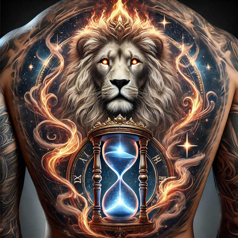 time-with-shadow-motif-neotraditional-vivid-detail-for-lower-thigh – tattoo design ideas free ai generated – Gallery: watches-hourglass-inkby-ai