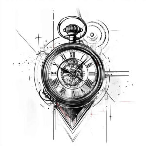 time-history-motif-realism-focal-blur-for-thigh – tattoo design ideas free ai generated – Gallery: watches-hourglass-inkby-ai