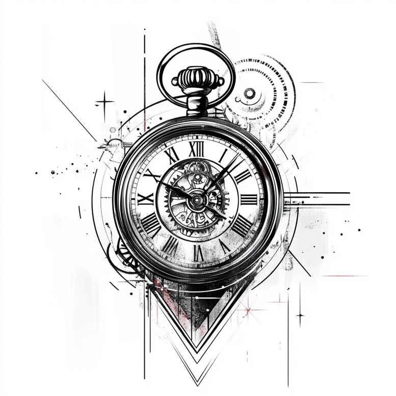 time-history-motif-realism-focal-blur-for-thigh – tattoo design ideas free ai generated – Gallery: watches-hourglass-inkby-ai