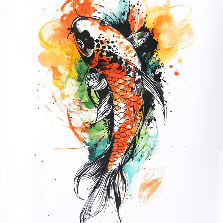 water-animals tattoo design ideas Neotraditional dynamic color ocean spirit stands for courage