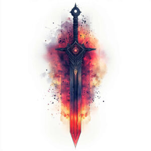 weapons tattoo design ideas Surrealism dreamscape classic weapon for lower leg