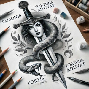 weapons tattoo design ideas Realism real shadows forged symbol for back