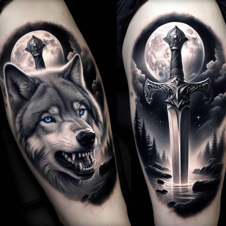 daggers-circle-of-life-for-spine – tattoo design ideas free ai generated – Gallery: weapons-inkby-ai