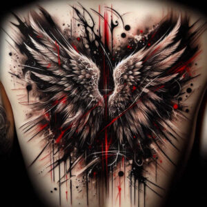artistic-wings-tattoo – tattoo design ideas free ai generated – realism-lifelike-eyes – for-elbow – Gallery: wings-inkby-ai