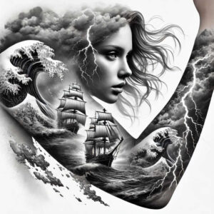 feather-wings-tattoo – tattoo design ideas free ai generated – surrealism-blurred-edges – for-upper-chest – Gallery: wings-inkby-ai
