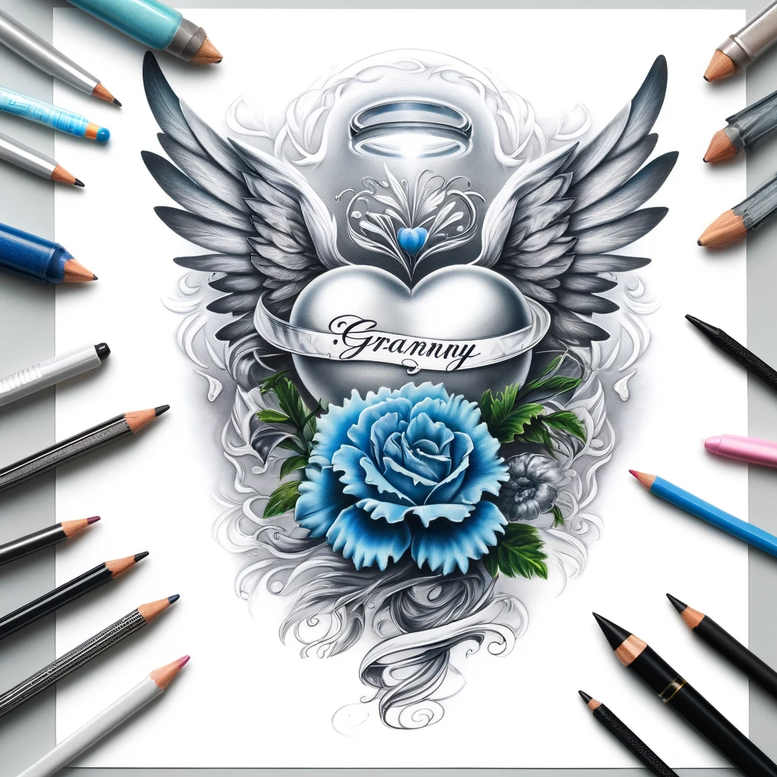 guardian-angel-wings-tattoo – tattoo design ideas free ai generated – realism-moist-effect – for-shoulder-blade – Gallery: wings-inkby-ai