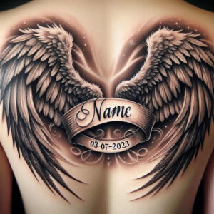 guardian-angel-wings-tattoo – tattoo design ideas free ai generated – realism-photorealistic-drawing – for-lower-back – Gallery: wings-inkby-ai