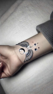 mystical-wings-tattoo – tattoo design ideas free ai generated – neotraditional-strong-outlines – for-arm – Gallery: wings-inkby-ai