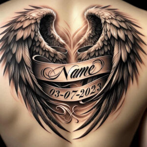 protection-symbol-wings-tattoo – tattoo design ideas free ai generated – surrealism-shimmering-forms – for-ribs – Gallery: wings-inkby-ai
