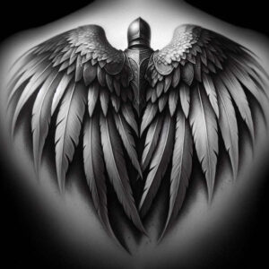 realistic-wings-tattoo – tattoo design ideas free ai generated – realism-surface-complexity – for-nape – Gallery: wings-inkby-ai
