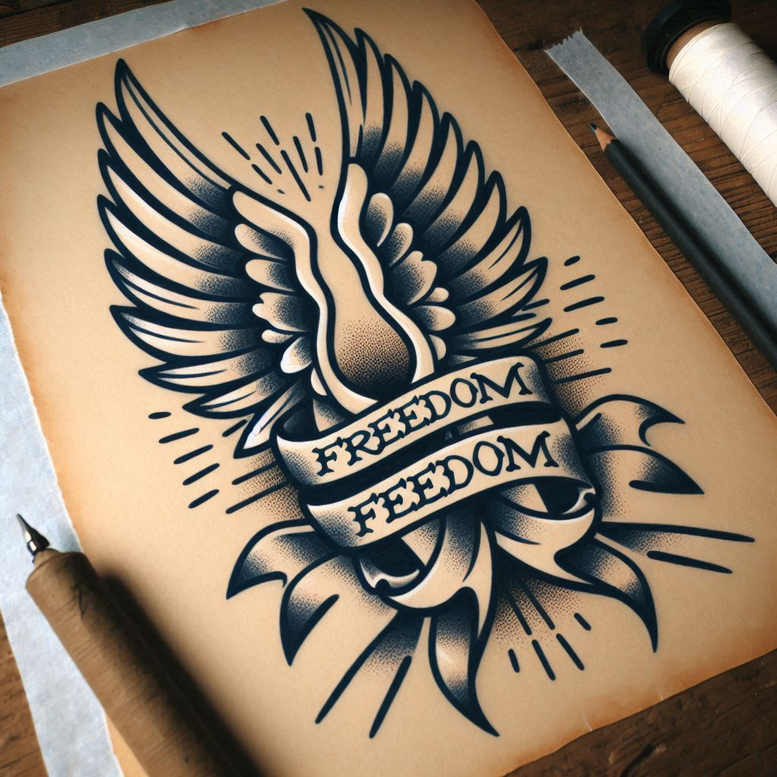 spirituality-symbol-wings-tattoo – tattoo design ideas free ai generated – neotraditional-rich-shading – for-sternum – Gallery: wings-inkby-ai